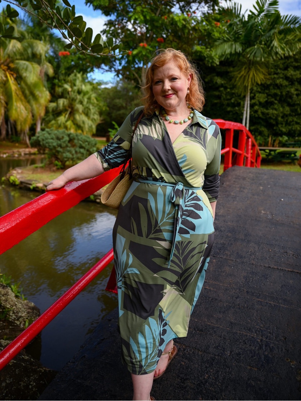 Ulla Popken Tropical Faux Wrap Dress